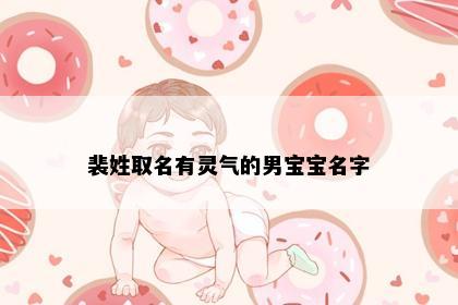 裴姓取名有灵气的男宝宝名字
